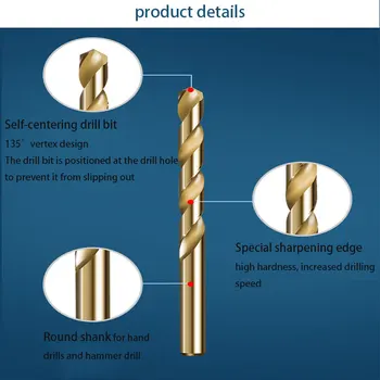 AOBEN 13/19PCS HSS Titaan Twist Drill Bit Komplekt Metall Puidutöötlemine elektri vahend Tarvikud Ring Varre Kaetud 1,0 mm-10mm