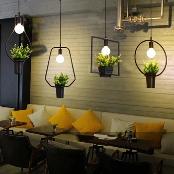 Art Decor Led Taime Valguse Loominguline Pottidesse Lühter Taim Ripub Valguse Aed Cafe Bar