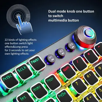 AULA Mängude Mehaaniline Klaviatuur Retro Square Hõõguv Keycaps Taustvalgustusega USB Juhtmega 104 Anti-ghosting Gaming Klaviatuuri ARVUTI sülearvuti