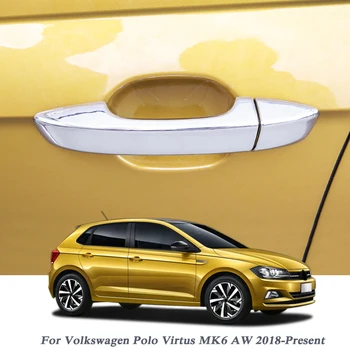 Auto Stiil Volkswagen Polo Virtus MK6 AW 2018-2020 Auto ABS ukselingi Kate peep varba kingad Sisekujundus Protector Välise Tarvikud