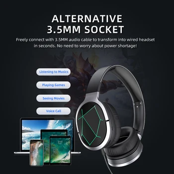AWEI A799BL Gaming Headset Bluetooth V5.0 3D Heli Kokkupandav Traadita Juhtmega Kõrvaklappide 5000mAh Aku Välise Mikrofoniga
