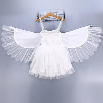 Beebi Tüdruku Riided Fashion Tikitud Fantaasia Printsess Tüdrukud Kleit Armas Luige Silma Kleit Tiivad Festival Tulemuslikkuse Kostüüm
