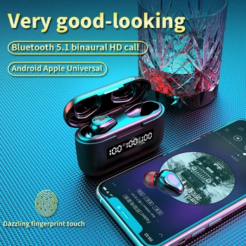 Bluetooth-5.1 Kõrvaklapid 2000mAh Aku Kasti Juhtmeta peakomplekti 9D Stereo Sport Veekindel Earbuds Kõrvaklapid Touch Control TWS
