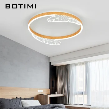 BOTIMI Ring LED laelambid Koos Sulg Kujuline Akrüül Pinnale Paigaldatud Magamistuba Lamp, 220V Hall Kids Room Lighting Fixtures