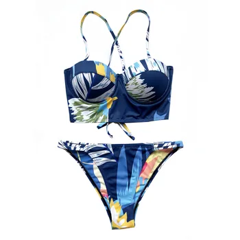 CHRONSTYLE Suvel Puhkuse Rannas Seksikas Push-Up Bikiinid Komplekti Naiste Sexy Prindi Lace Up Supelrõivad Ujumistrikoo Polsterdatud trikoo Beachwear