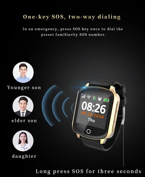 D200 D200SE GPS Tracker Lokaator Smart Watch Eakate Naiste, Meeste Smartwatch koos SOS Kõne Südame Löögisagedus, vererõhk