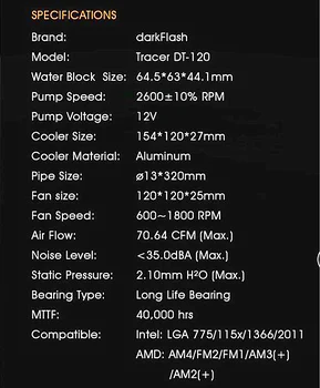 DarkFlash vesijahutus PC Puhul CPU Jahuti RGB ventilaator Radiaatori integreeritud Liquid Cooler LGA 2011/1366/115X/AM4