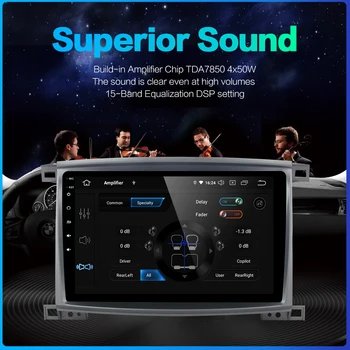 Dasaita Raadio 1 Din Android 9.0 Auto Stereo Toyota LC 100 Land Cruiser 100 2003 GPS Navigation, Bluetooth 64GB ROM