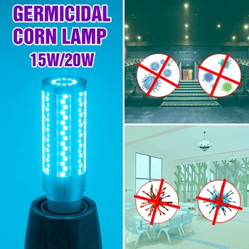 Desinfitseerimine UV-Lamp E27 Steriliseerimine Lamp 15W 20W UVC LED Pirn 220V Ultraviolett-LED Corn Pirn 110V Germicidal Kerge Amuchina