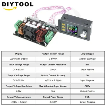 DPH5005 Buck-boost converter Pidev Pinge praegune Programmeeritav digitaalne juhtimine, Toide värv LCD voltmeeter 50V 5A