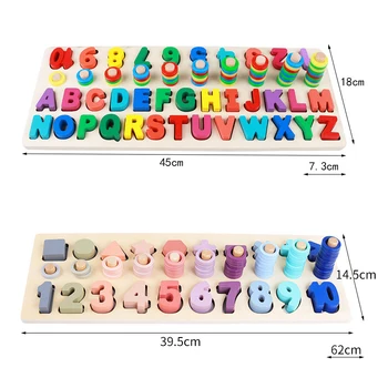 Eelkooliealiste Puidust Montessori Mänguasjad Arv Geomeetriline Kuju Tunnetus Mängu Baby Varajase Hariduse Õppevahendid Matemaatika Mänguasjad Lastele