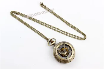 Ehted Nälga Mäng Retro Kaelakee Taskukella Uus Venemaa Hunger Games Pocket Watch Pronks Vintage Lahe Lind Kell
