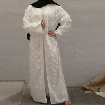 Eid Mubarak Valge Abaya Dubai Kimono Jakk Türgi Moslemi Hijab Kleit Abayas Naised Seal Kaftan Omaan Kauhtana Islami Riided