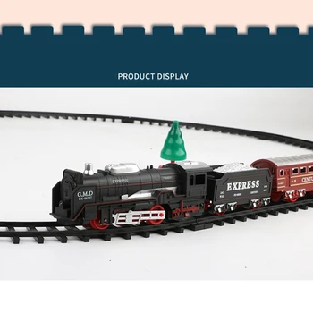 Elektrilised Jõulud Raudtee Auto Rongi Seada Mänguasjad Valgus ja Heli Hangable jõuluehe Mänguasjad Jõulupuu
