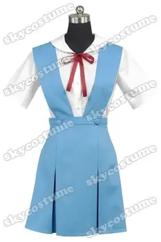 Evangelion EVA Kooli Suvel Ühtne Cosplay Kostüüm Naised, Tüdrukud Lühike Sinine Kleit Täielik Komplekt
