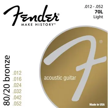 Fender 70L 80/20 Pronks Akustiline Kitarr Stringid, Hele, 12-52