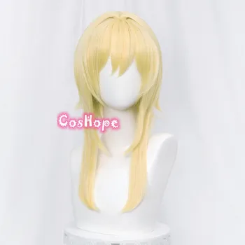 Genshin Mõju Lumine Cosplay 50cm Kuldne Blond Parukas Cosplay Anime Cosplay Parukad kuumuskindel Sünteetiline Parukad Halloween Tüdrukud