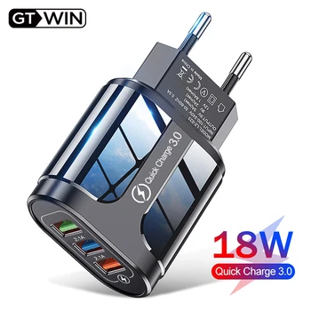 GTWIN 3 USB-kiirlaadija Kiire Laadimine 3.0 Universaalne Seina Mobiiltelefoni Laadija Samsung Xiaomi iPhone QC3.0 Adapteriga