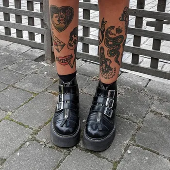 Harajuku Punk Martin Saapad Naiste Kingad Gothic Pannal Ees Tõmblukk Disain Õpilane Vintage Lühikesed Saapad 2020. Aastal Streetwear Platvorm