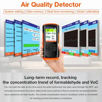 HCHO TVOC PM2.5 Detektor Õhu Kvaliteedi kontrollimiseks Tester Meeter 2.8 Tolli LCD Color ScreenHome Gaasi Termomeeter Analüüs
