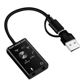Headset 7.1 Väline helikaart Sülearvuti USB o 3D helikaart, Mikrofon