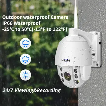 Hiseeu Väljas 1080P Wifi PTZ Kaamera Hiseeu Wireless CCTV Turvalisus Kaamera Süsteemi 5X Digitaalne Zoom Speed Dome IP Kaamera