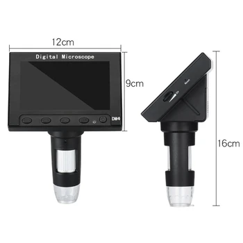 HLZS-1000X USB Digital Microscope 4.3 Tolline LCD Ekraan, VGA Mikroskoop koos 8LED ja Bracket for PCB Emaplaadi Remont