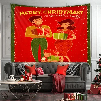 Häid Jõule Jõuluvana 3D Print Kingitused Decor Seina Vaip Magamistuba Esteetiline Kohandatud Seina Riputamise Armas Punane Luksus Armas Armas