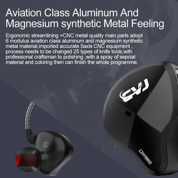 JABS CVJ CSN 12 Ühikut Hybrid Metal Feling Kõrva Kõrvaklapid HIFI Muusika Earbuds Monitor Kõrvaklapid Sport Earbuds