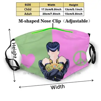 Josuke Higashikata Minimalistlik Prindi Korduvkasutatavad Pm2.5 Filter DIY Suu Mask Lapsed Anime Dio Jojos Veider Seiklus Bizarre Jotaro