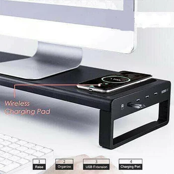 Juhtmeta Laadija Baasi Omanik Alumiinium Arvuti Sülearvuti Alus Seista USB 3.0 4-Port Charger Stand Monitor Stand Sulg