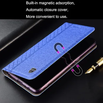 Juhul Sony Xperia 10 Pluss Ruuduline stiilis Lõuend muster Nahast Flip Cover for Sony Xperia 10 Xperia10 juhtudel Coque