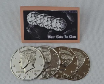 Jumbo Poole Dollari Kestad 3 + 1 Komplekt (Dia 5.8 cm), Ühe Mündi kuni Neli Magic Trikke Mustkunstnik lähedalt Rekvisiidid Trikk Tarvikud Komöödia