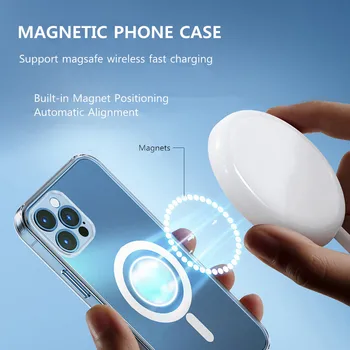 Kaamera Objektiivi Kaitse Läbipaistev Magnet Case for iPhone 12 Pro Max Mini 11 Xs Xr Magsafing Traadita Laadimise Selge Kate