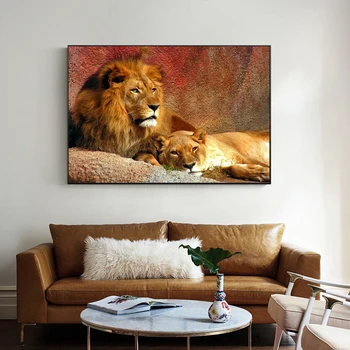 Kaasaegne Lõvi Lõuend Maalid Seinale Plakatid ja Pildid Loomade Seina Art Pictues Cuadros Seina elutoa Kaunistamiseks
