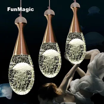 Kaasaegne Millimallikas Parfüümi Pudeli Mull Crystal Ripats Kerge Restoran LED Valgustus Söögituba Rippus Lamp Inventar Droplight