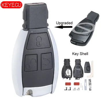 KEYECU 3 Nuppu Uuendatud Smart Remote Key Shell Juhul Fob jaoks Mercedes-Benz CLS C E S W124 W202