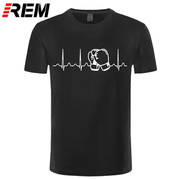 Kohandatud Uus Stiil, Kickboxing Heartbeat t-särk täiskasvanud meeste ja Kiri mees tshirts ümber Kaela Lühikese Varruka Armas
