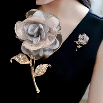 Korea Armas Kangas Art Silk Lõng Lilled, Prossid Daamid Rinnamikrofon Pin Badge Peigmehe Kampsun Kampsun, Korsett Naiste Aksessuaarid