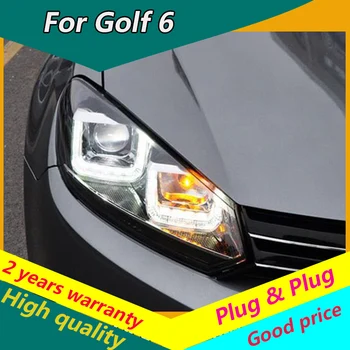 KOWELL Auto Stiil VW Golf 6 GTI Pesuseade 2009-2012 golf mk6 GTI LED Vilkur PÄEVATULED Hid Valik Angel Eye Bi Xenon
