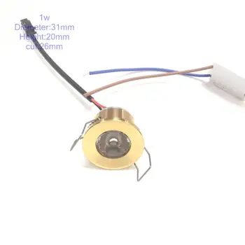 Kuld LED Mini Kapp Valgusti 1W läbimõõt 31mm dc12v hõbe Raami Süvistatud Lakke Ei Värelus kohtvalgustid Kodu