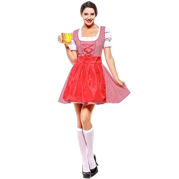 Kuum Dirndl saksa Õlu Neiu Kostüümid Naiste Oktoberfest Karneval Fancy Dress Up Halloween kostüüm