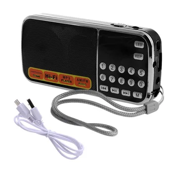 Laetav Kaasaskantavad Mini Digital Stereo FM-Raadio ja Kõlar Muusika Mängija koos TF Kaart USB AUX-Sisend Ekraani ja taskulamp