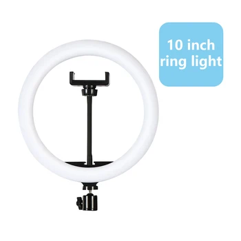LED Rõngas Tuli 10 tolline Juhitava Selfie Ringi Lamp, millel on 50 cm, Statiivi Telefoni Hoidik-USB-Pistik Fotograafia Valgustus Youtube ' i Meik
