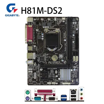 LGA 1150 GA-H81M-DS2 Emaplaat + PROTSESSOR i3 4130 Emaplaadi Set 16 GB Intel H81 3 MB 3.4 GHz Desktop H81 Placa-Mãe 1150 Kasutatud