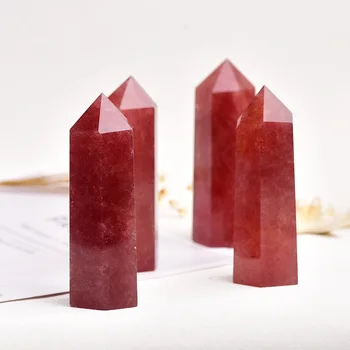 Looduslik punane kristall Punkti Maasika Kvarts Tervendav Energia kivi Home Decor Reiki Poleeritud, Käsitöö, Kivi Nikerdatud 1TK