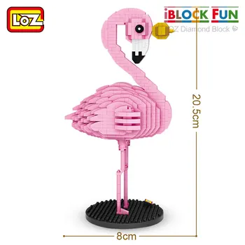 LOZ Diamond Plokid Flamingo Mänguasi Roosa Linnu Tegevus Joonis Värvikas Cartoon Loomade Haridus-Tellised DIY Lapsed Lapsed Kingitus 9205