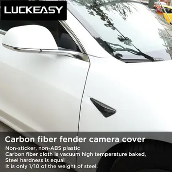 LUCKEASY süsinikkiust kaamera kate tesla model 3 S X 2016-2021 suunatulede Märgutuli Kate Autopiloot 2pcs/set