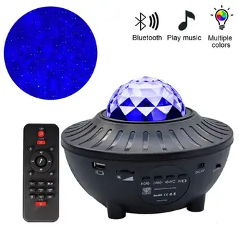 Magamistuba Öö Valguses VIINUD Galaxy Projektor Värvikas tähistaeva Kuu Nightlight puldiga Vilkuv Lamp Bluetooth Muusika Mängija
