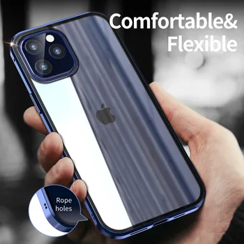 Magnet Adsorptsiooni Metal Case For iPhone 12 11 Pro XS Max XR-X SE Kahepoolne Klaasist Magnet Case For iPhone 7 8 6 6s Pluss Kaas
